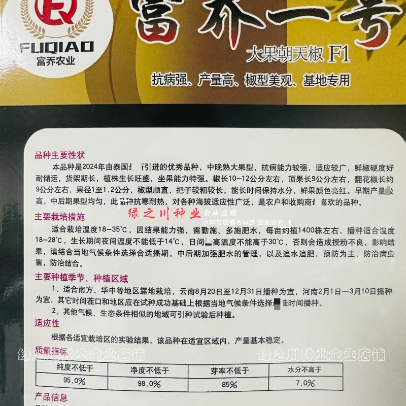 云南热销富乔一号朝天椒种子大果朝天椒种籽高产抗病强