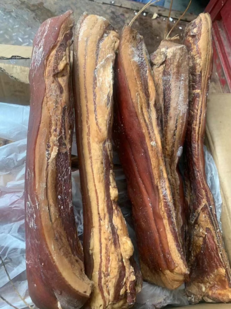 烟熏腊五花肉均匀漂亮适合所有人群食用1件60斤常年批发