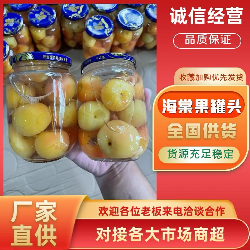 海棠果罐头加糖新生产有需要的老板欢迎联系