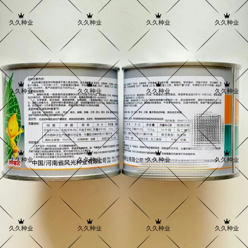 天中油6号油菜种子高产高油耐寒抗病抗倒伏农家秋季播种