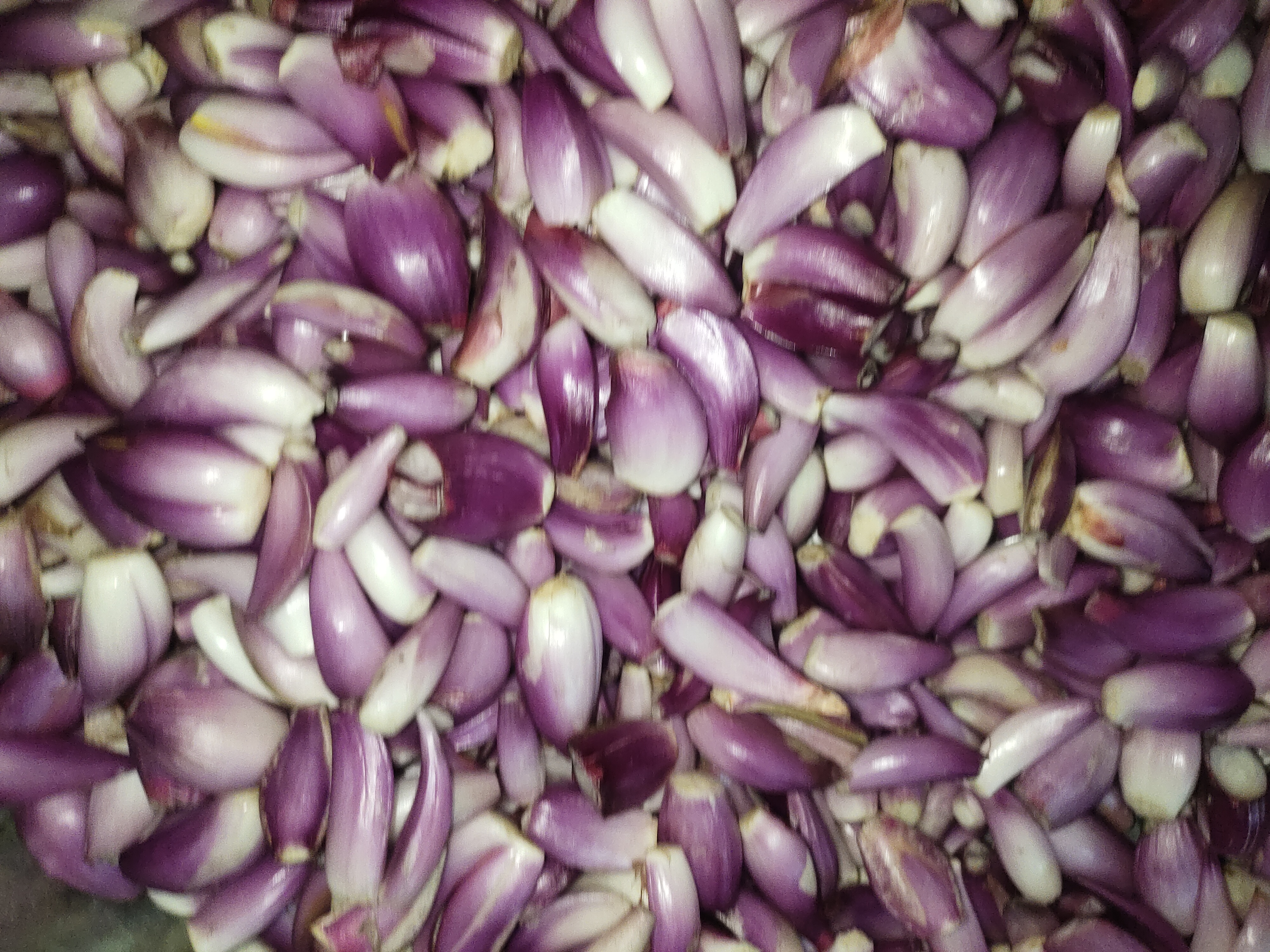 市场中挑选紫洋葱的场景