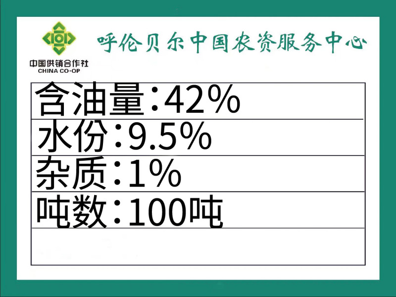 2024年油菜籽1号42含油9.5水份