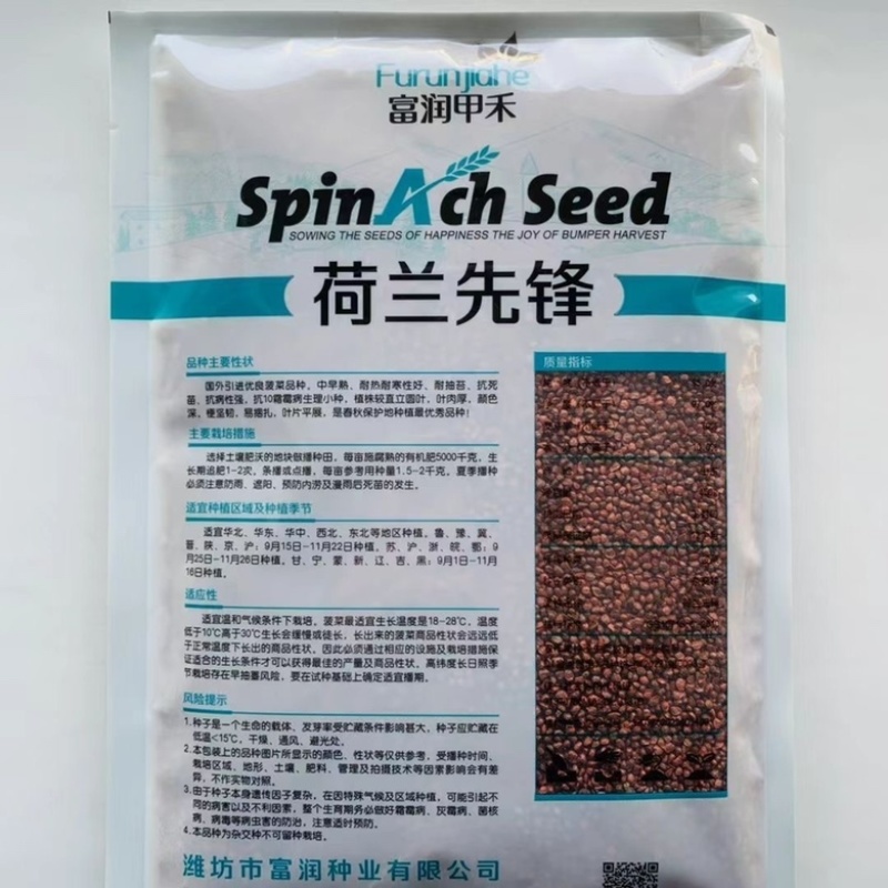 荷兰帝王菠菜种子圆叶品种秋播种子