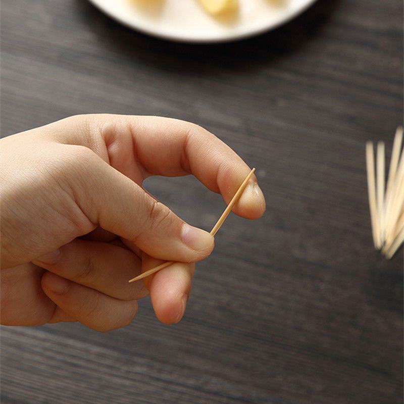 牙签竹签细牙签盒超细一次性食品级家用双头尖牙签随身两头剔