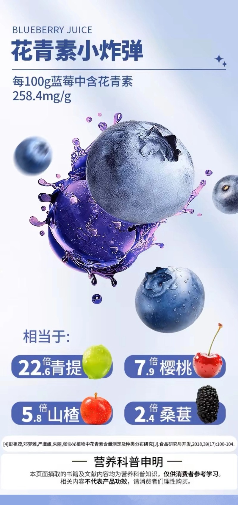 100%NFC蓝莓原汁，护眼神器一袋喝掉158颗蓝莓