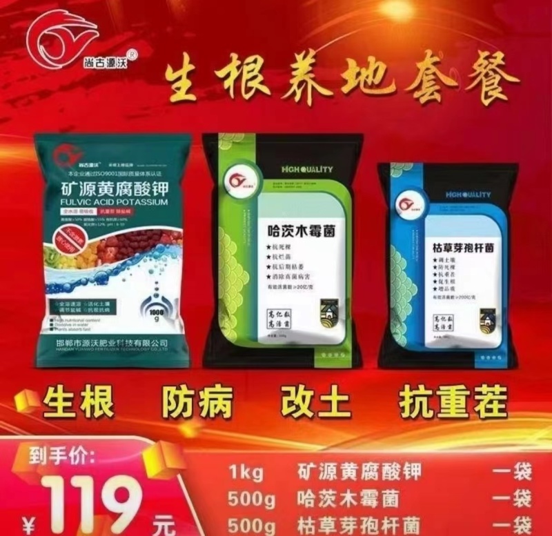 矿源黄腐酸钾高纯度易融化，吸收快