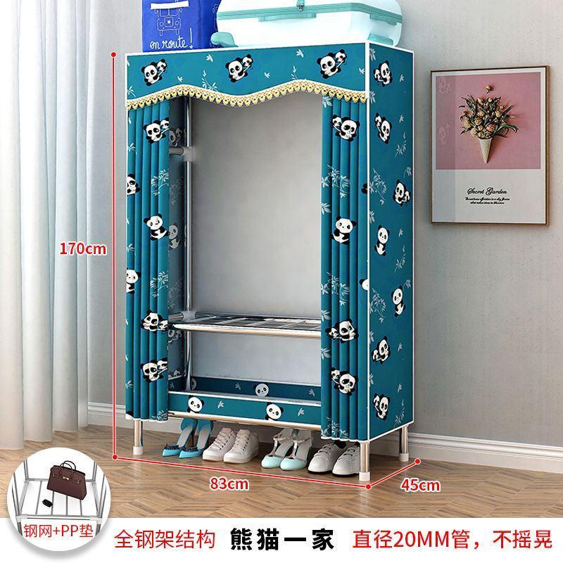 简易衣柜钢管布衣柜加粗加固卧室组装家用衣橱出租房挂衣收纳