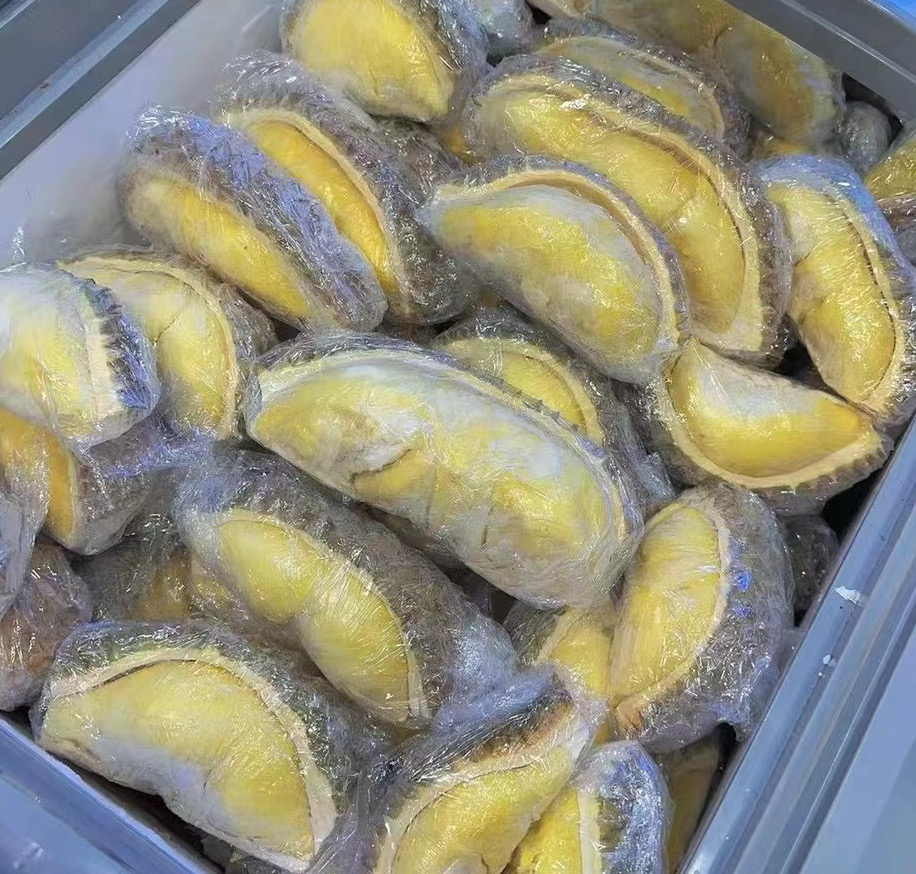 冷链包装的整颗金枕榴莲产品展示