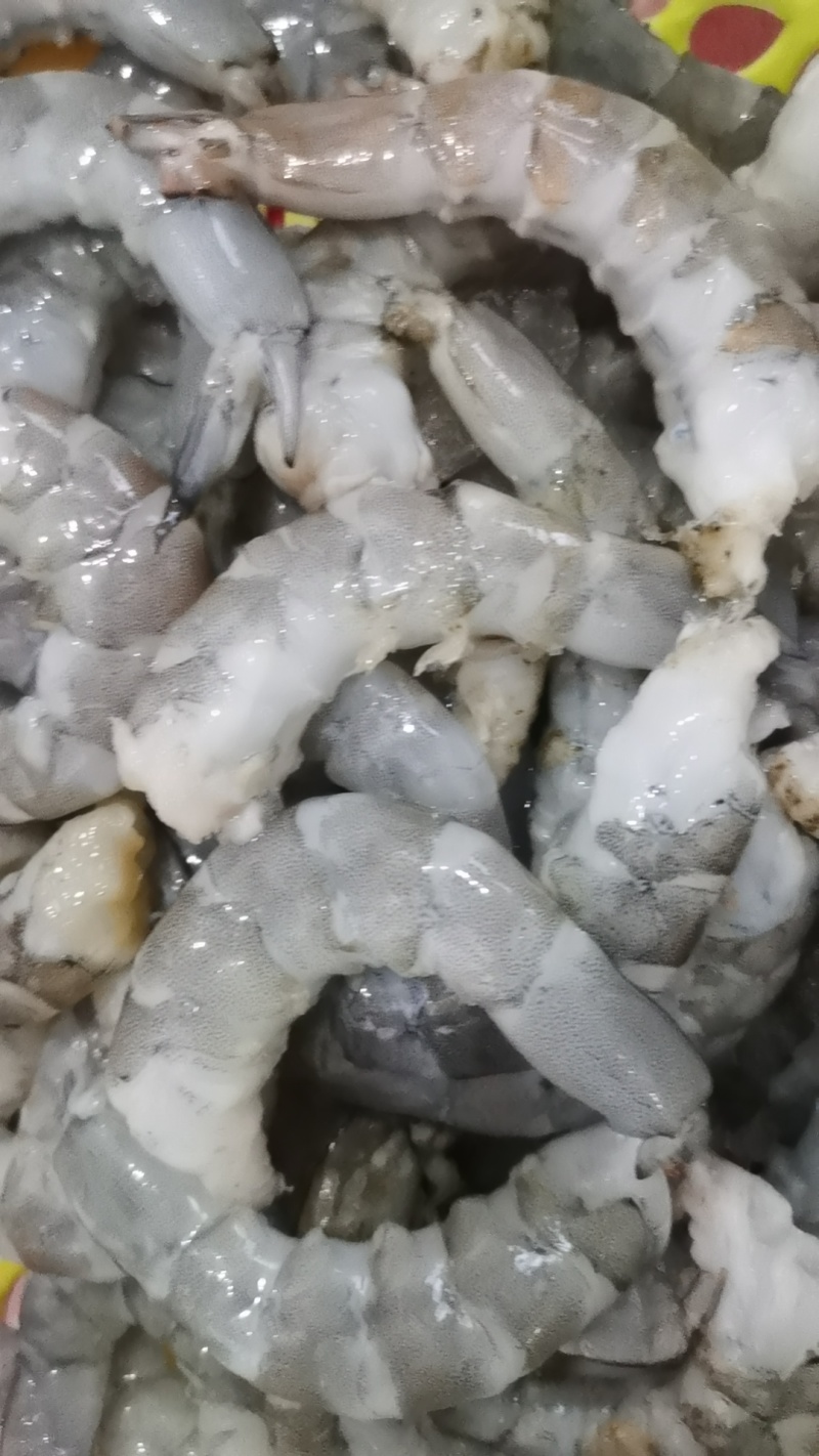 海洋之星手扒速冻鲜虾仁养虾厂里批发，无冰衣
