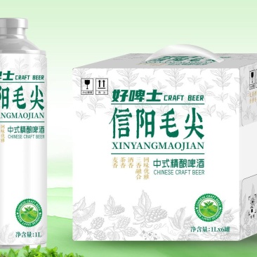 茶啤酒信阳毛尖精酿啤酒。一升罐装500毫升，320