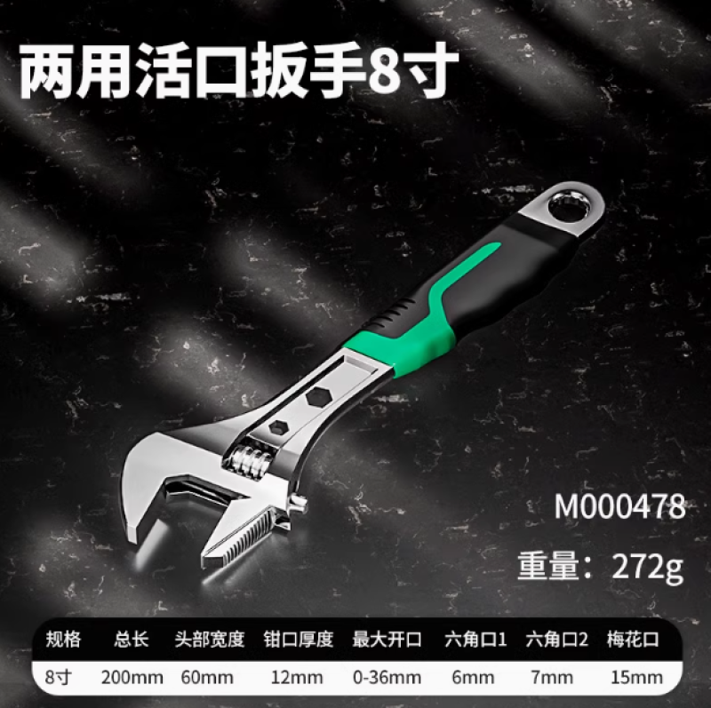 活动扳手工具套装万能活口管钳五金大全多功能大开口卫浴扳子全套