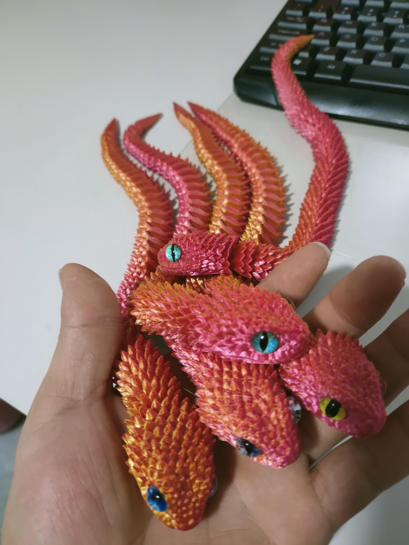 地摊火爆3D打印中国龙蛇水晶龙带翅膀水晶龙
