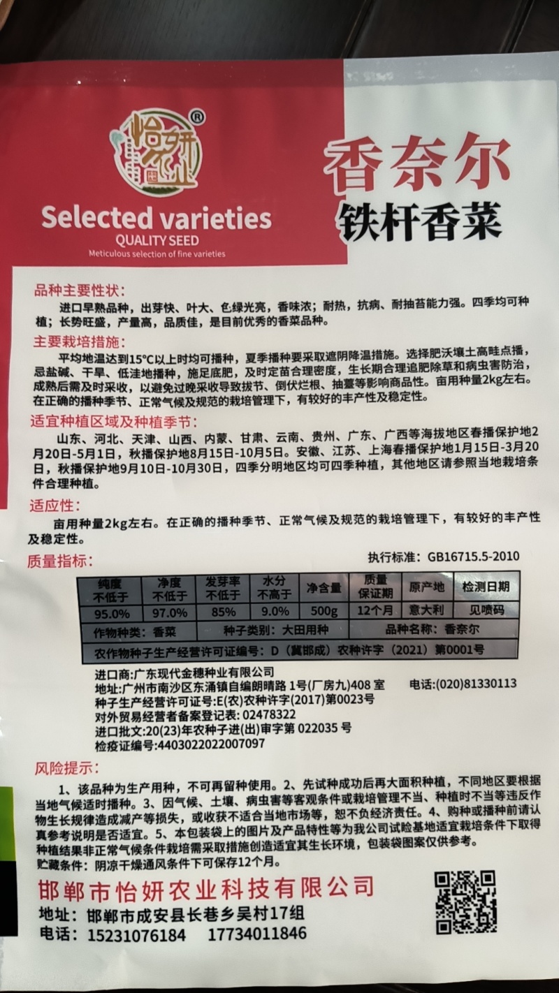 铁杆香菜种子四季香菜芫荽种子耐热耐寒耐抽苔香菜种子