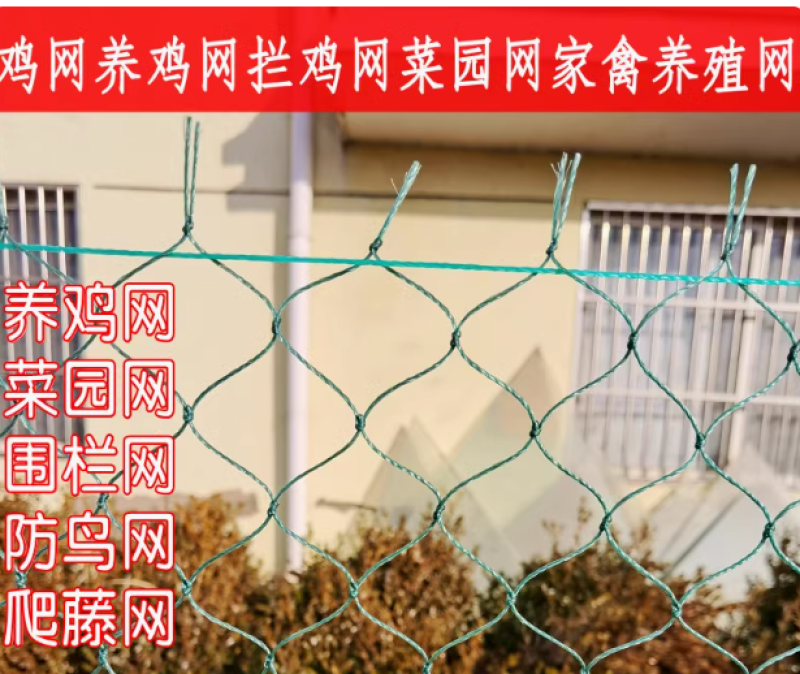 养鸡网养殖围网拦鸡网尼龙网安全网隔离网菜园围栏网聚乙烯防护网