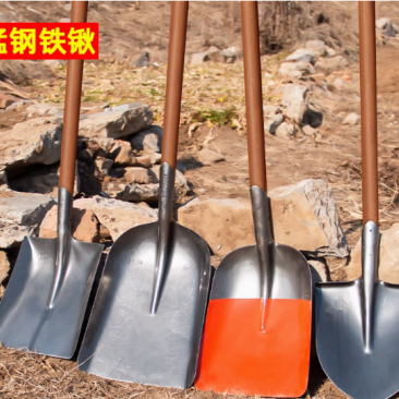 锰钢铁锹家用铲子挖土铁铲农用工具大全铁锨铲雪锹铲种菜铁秋铲锨