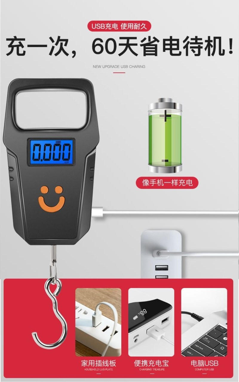 电子称〈包邮〉凯丰迷你称重电子称手提秤50kg手提电