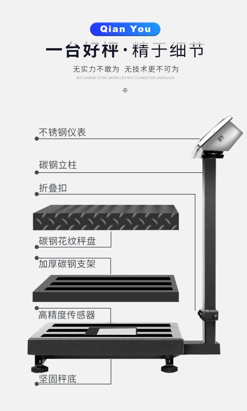 （包邮）电子秤300公斤商用精准折叠计价台秤100kg