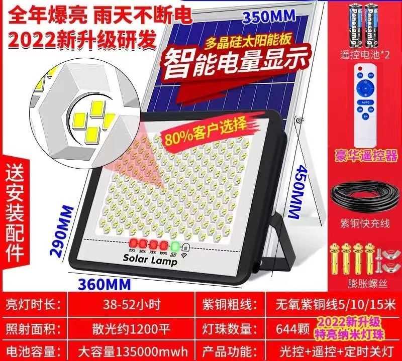 包邮超亮太阳能灯庭院灯LED防雨防晒灯户外室内照明新