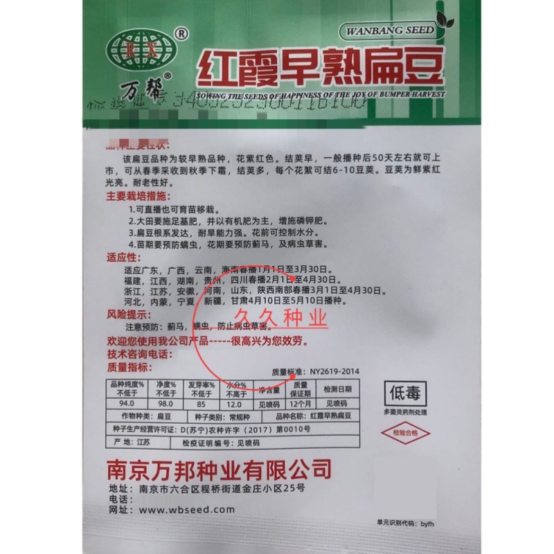 红霞早熟扁豆种子紫红扁豆厚皮扁豆薄皮扁豆眉豆四季豆