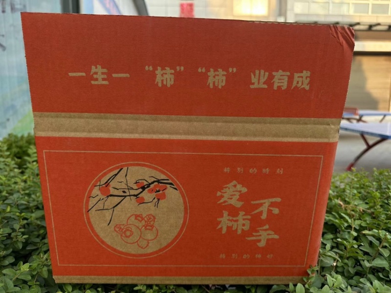 陕西阳丰脆柿巧克力柿可直接吃脆甜一件代发