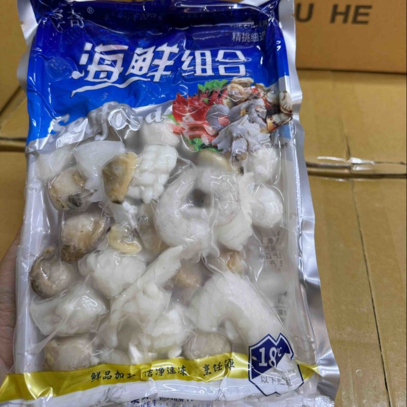 海鲜组合工厂直销海鲜全家福海鲜什锦大杂烩拼盘虾仁扇贝蛤蜊