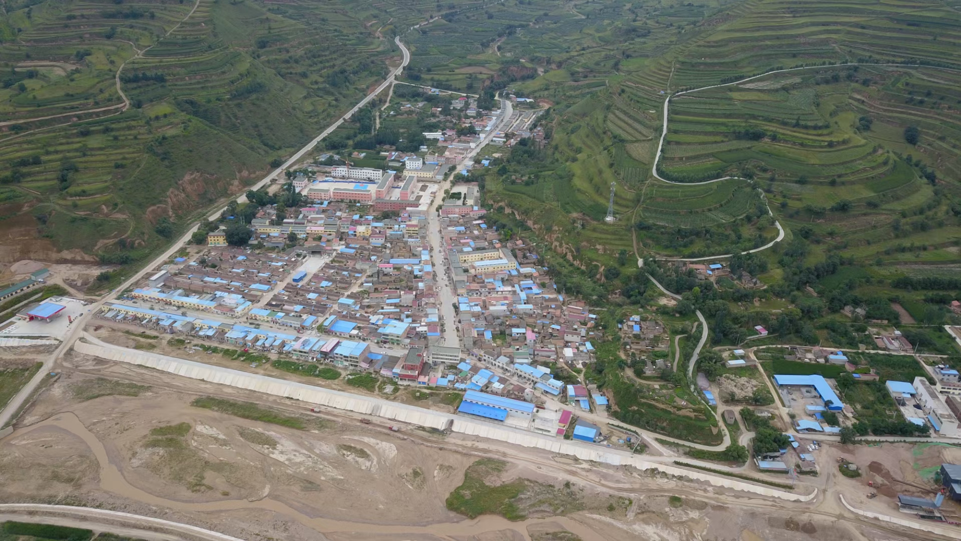 红河州高原苹果种植基地航拍图