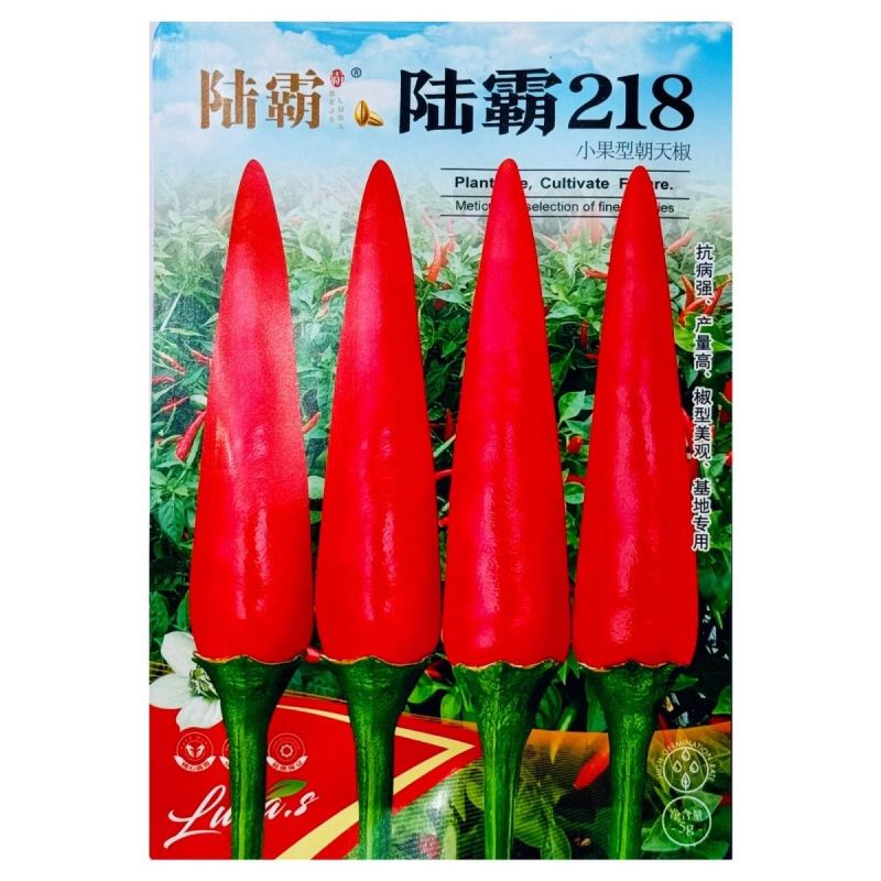 陆霸218小果型朝天椒种子早熟高产抗病果型美观整齐硬度好