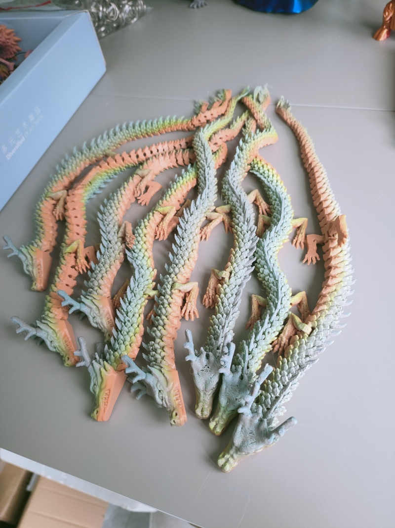 地摊火爆3D打印中国龙蛇水晶龙带翅膀水晶龙
