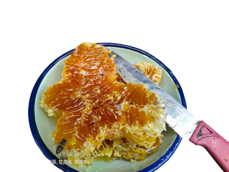 百花土蜂蜜一年只取一次，不经加工产于陇南康县白杨镇靴坝村