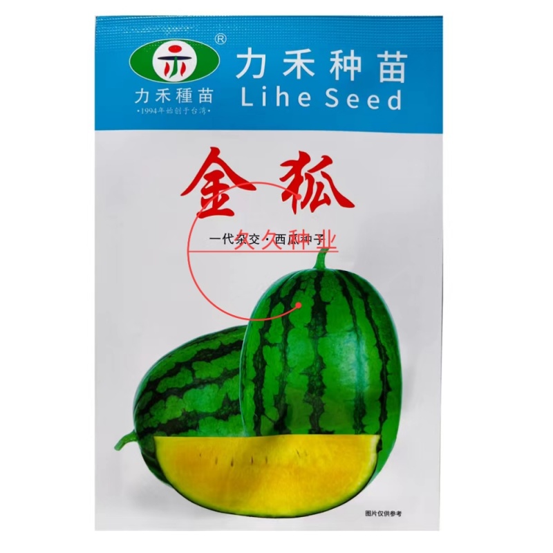 金狐西瓜种子薄皮椭圆形绿皮黄瓤西瓜种籽含糖量高耐储运