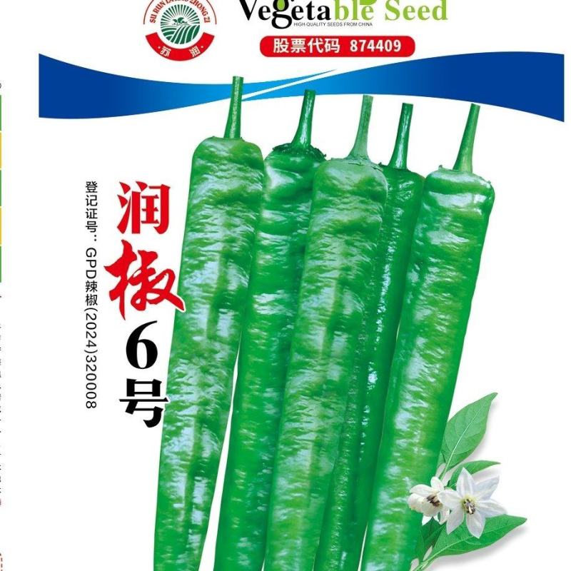 辣椒种子润椒6号品质型软皮羊角椒中早熟挂果能力强