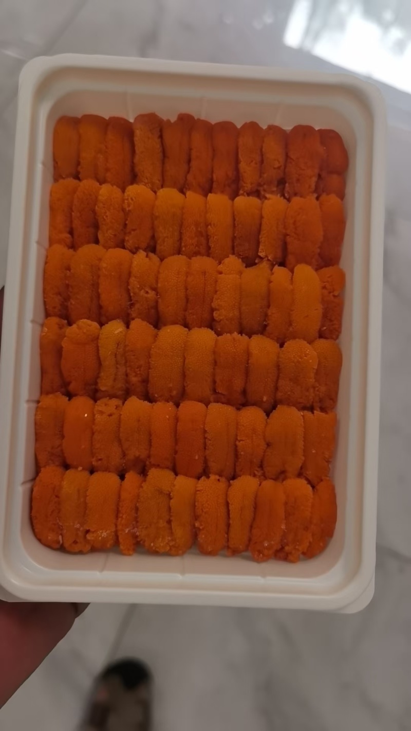 大连马粪海胆一盒装100g/盒新鲜活剥冷冻海胆肉日料