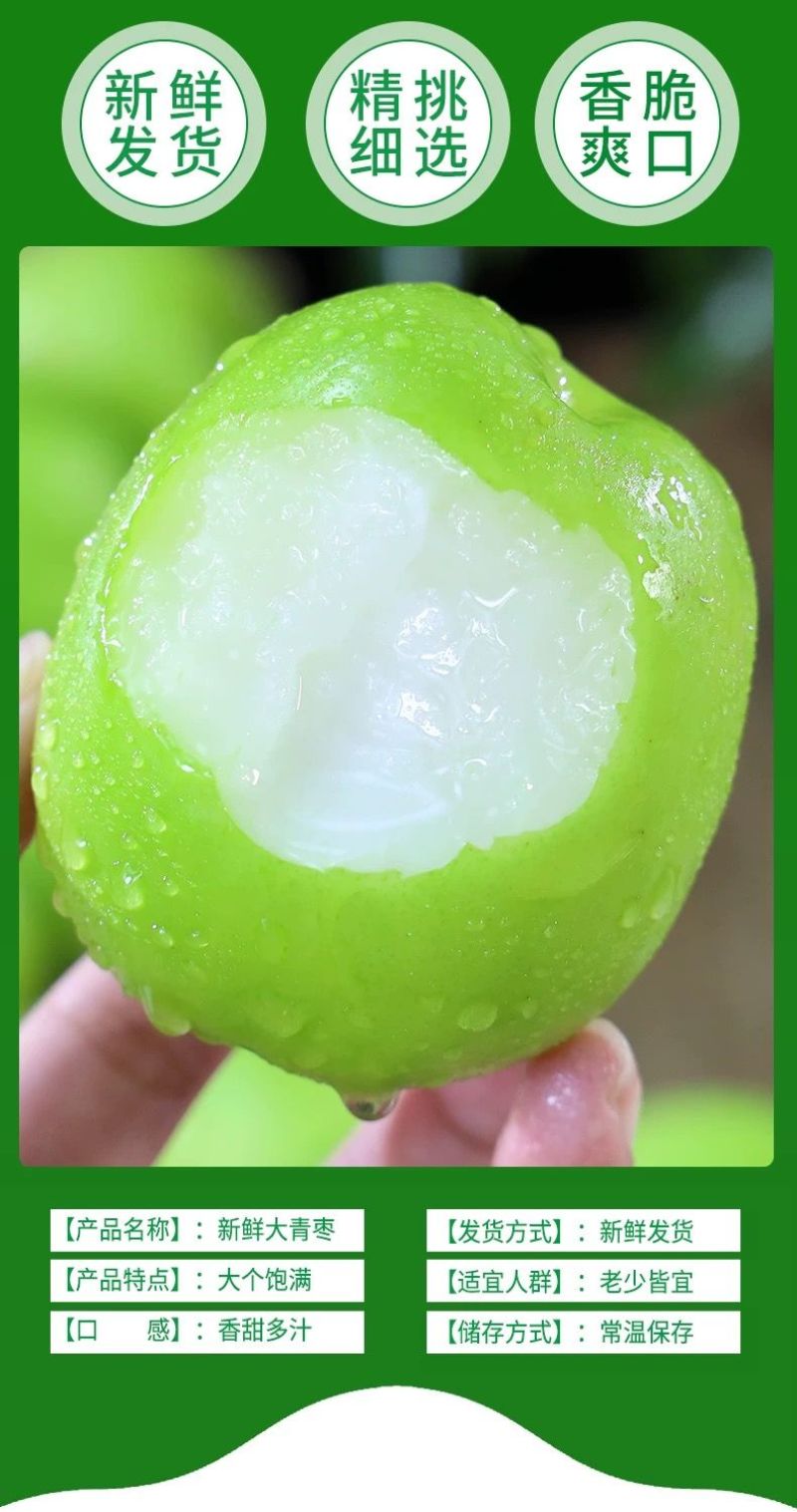 青枣牛奶大青枣云南牛奶枣脆甜鲜枣新鲜应季水果批发