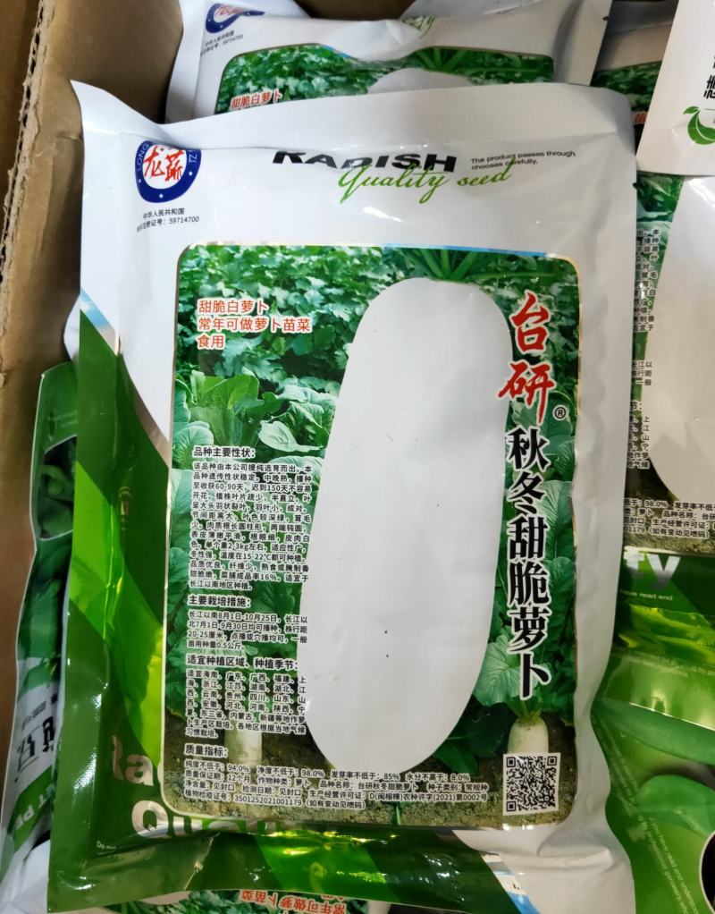 秋冬雪玉白萝卜种子中晚熟皮肉白色单株约2-3kg耐寒性好