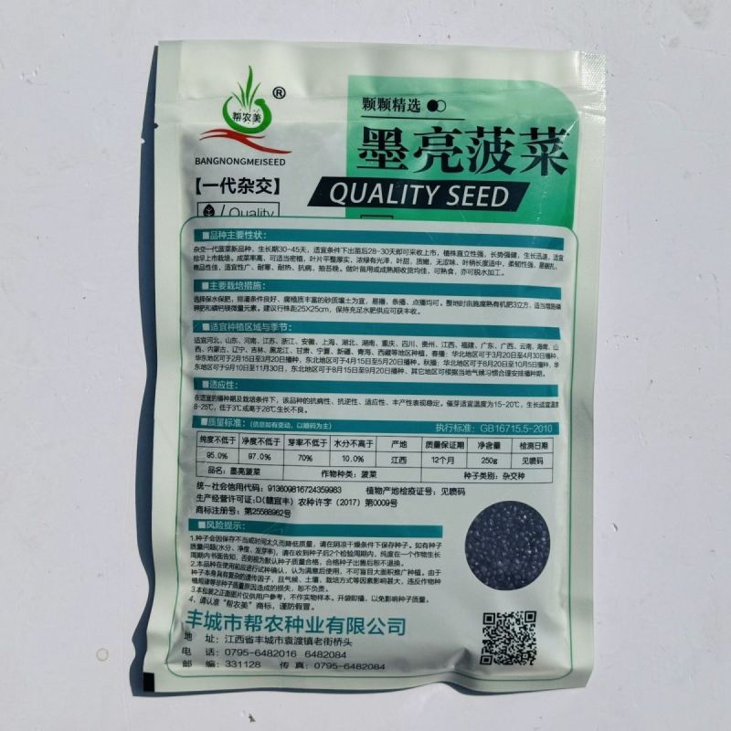 墨亮菠菜一代杂交圆叶菠菜种子抗病耐寒软糯无渣春秋直立菠菜