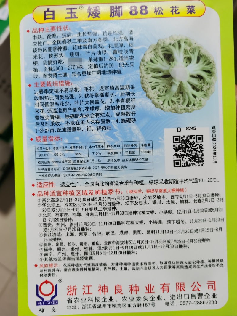 白玉矮脚88天春秋优质
