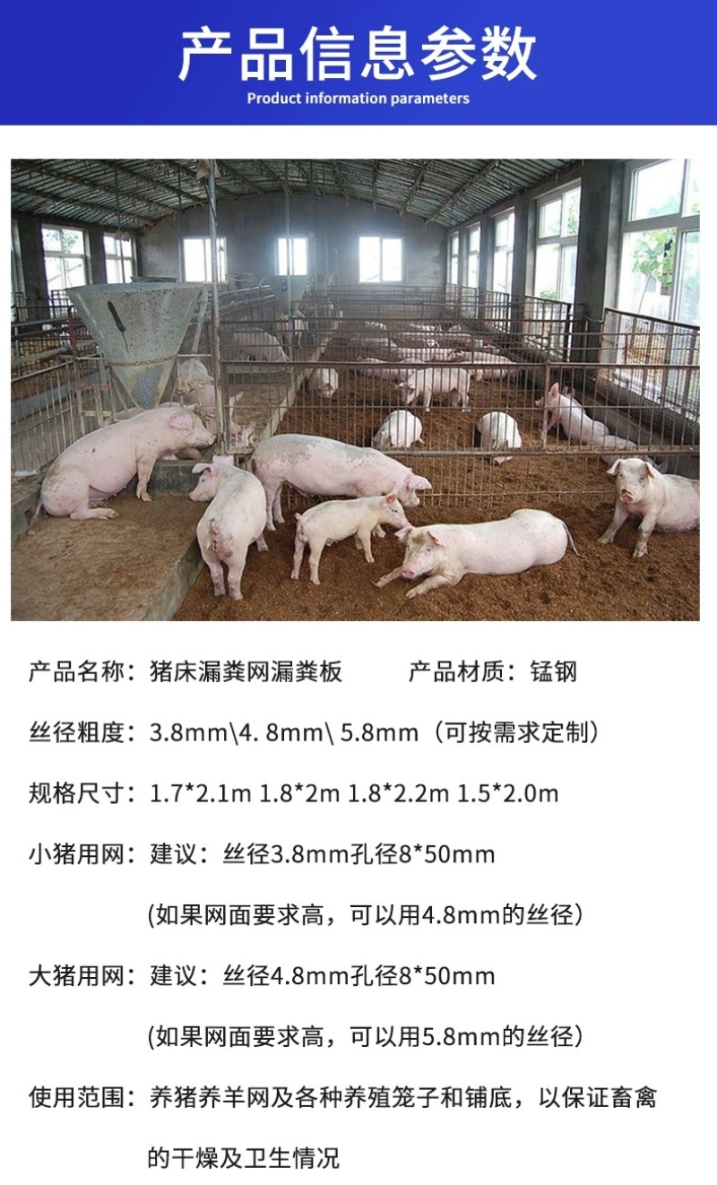 钢丝猪床网养羊漏粪铁丝网母猪产床网保育网育肥猪脚踏网狗笼