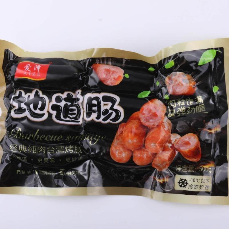纯肉地道肠，纯猪肉500克/包8根，味道香醇，爆汁可口