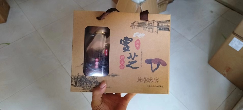 赤灵芝破壁孢子粉，自产自销，送礼送健康佳品