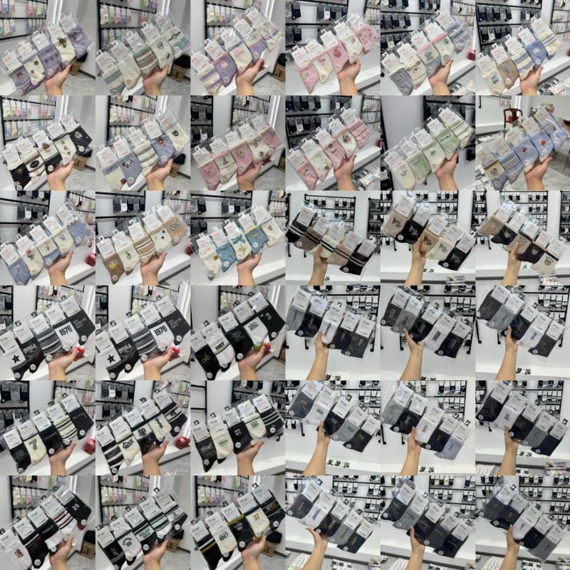袜子批发100双纯棉运动中筒秋冬新品袜子批发货源字母男女