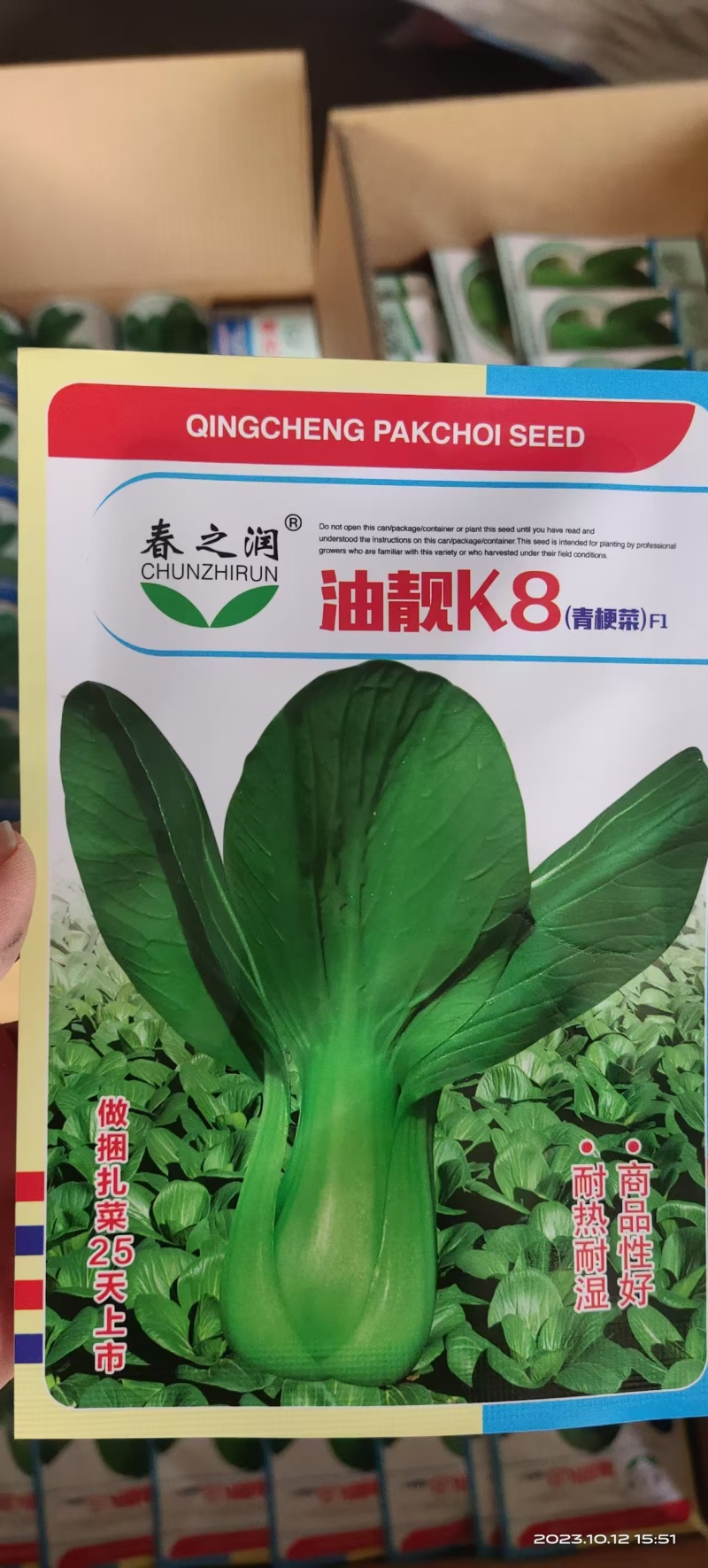 春妃上海青种子口感微甜抗病早熟单株重350克油绿有光泽