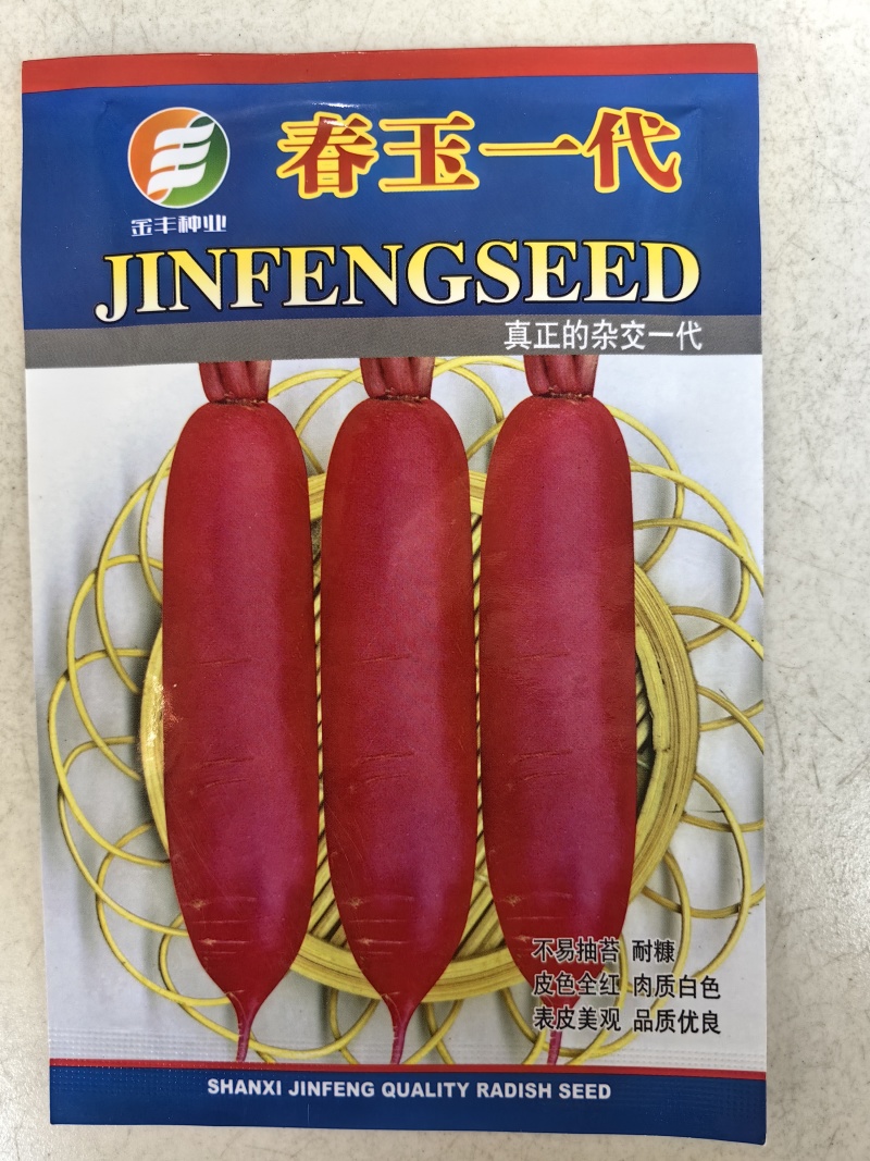 水萝卜种子春玉一号杂交红皮白肉萝卜种籽耐抽耐糠春秋蔬菜种