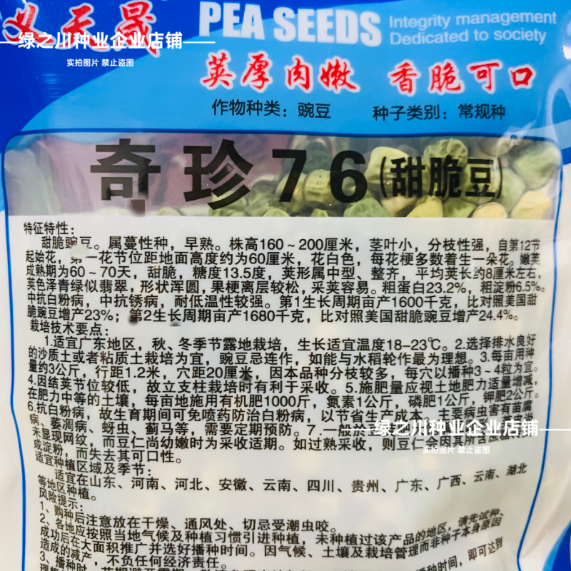 甜脆奇珍76甜豌豆种子荷兰豆种籽水果豌豆种子耐寒甜脆豆