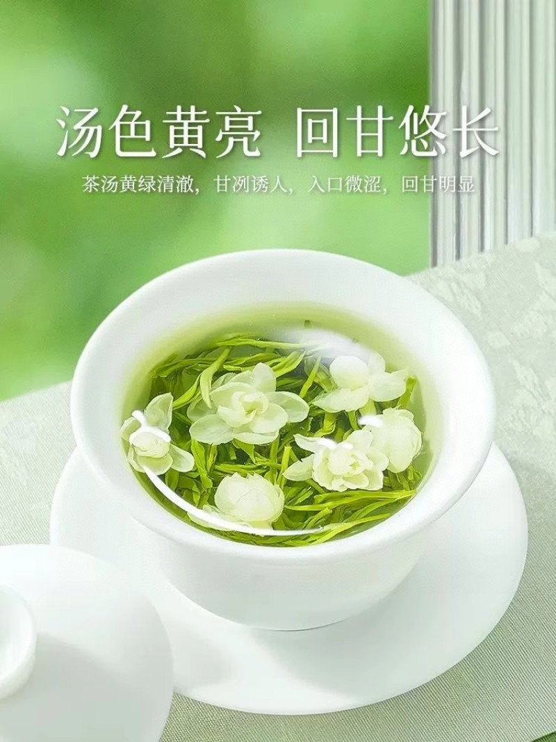 1斤新茶茉莉飘雪浓香型茉莉花茶高山绿茶碧螺春