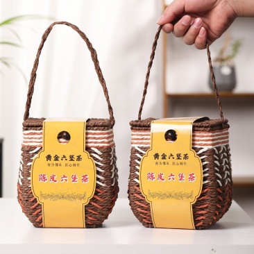 陈皮六堡茶梧州广西特产黑茶金花六堡茶叶自己喝官方正品