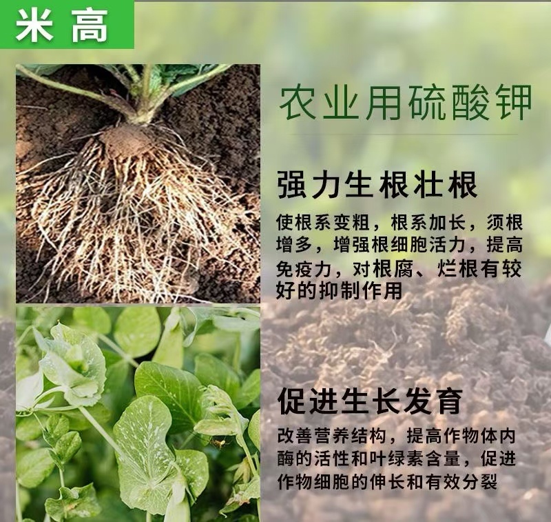 广东米高硫酸钾生根壮苗土壤改良农业高含量水溶性硫酸钾