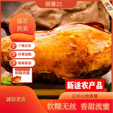 烟薯25蜜薯烤地瓜储存糖化发货批发电商团购无丝