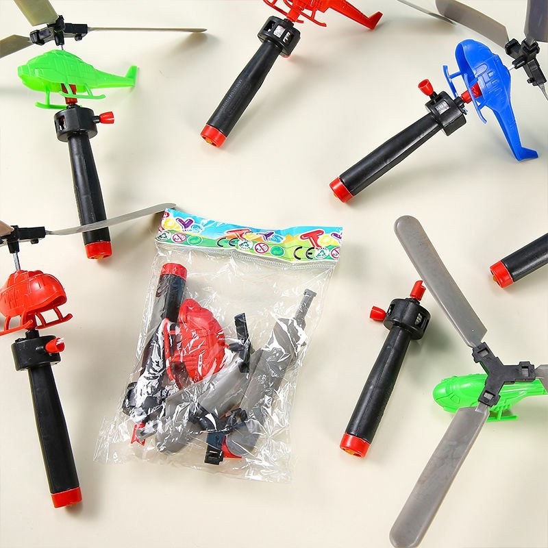手柄拉线动力直升飞机户外竹蜻蜓飞机小学生玩具礼品