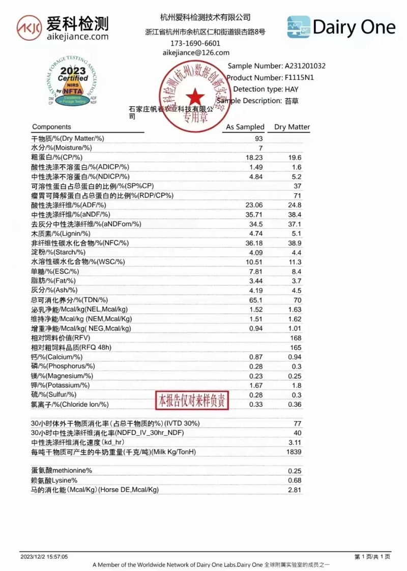 洞庭湖苔草18个蛋白是代替苜蓿草的理想草料