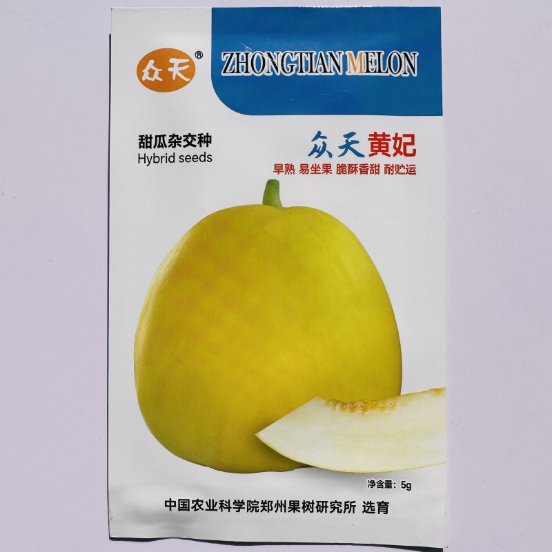 众天黄妃甜瓜种子薄皮早熟脆酥香甜梨形黄皮香瓜种籽脆甜水果